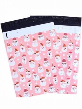 10x13 Pink Santa Christmas Polymailers Pack of 20 Holiday Shipping
